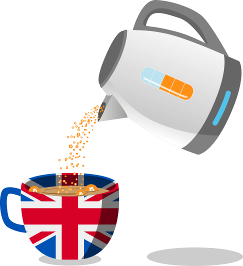 Buy Bitcoin in the United Kingdom - Bitcoin tea image