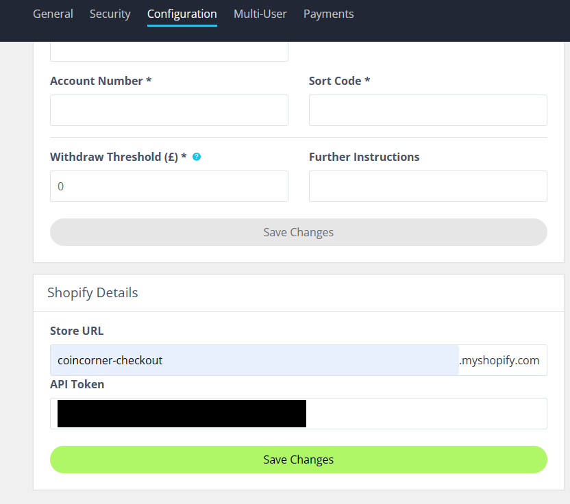 CoinCorner Shopify details